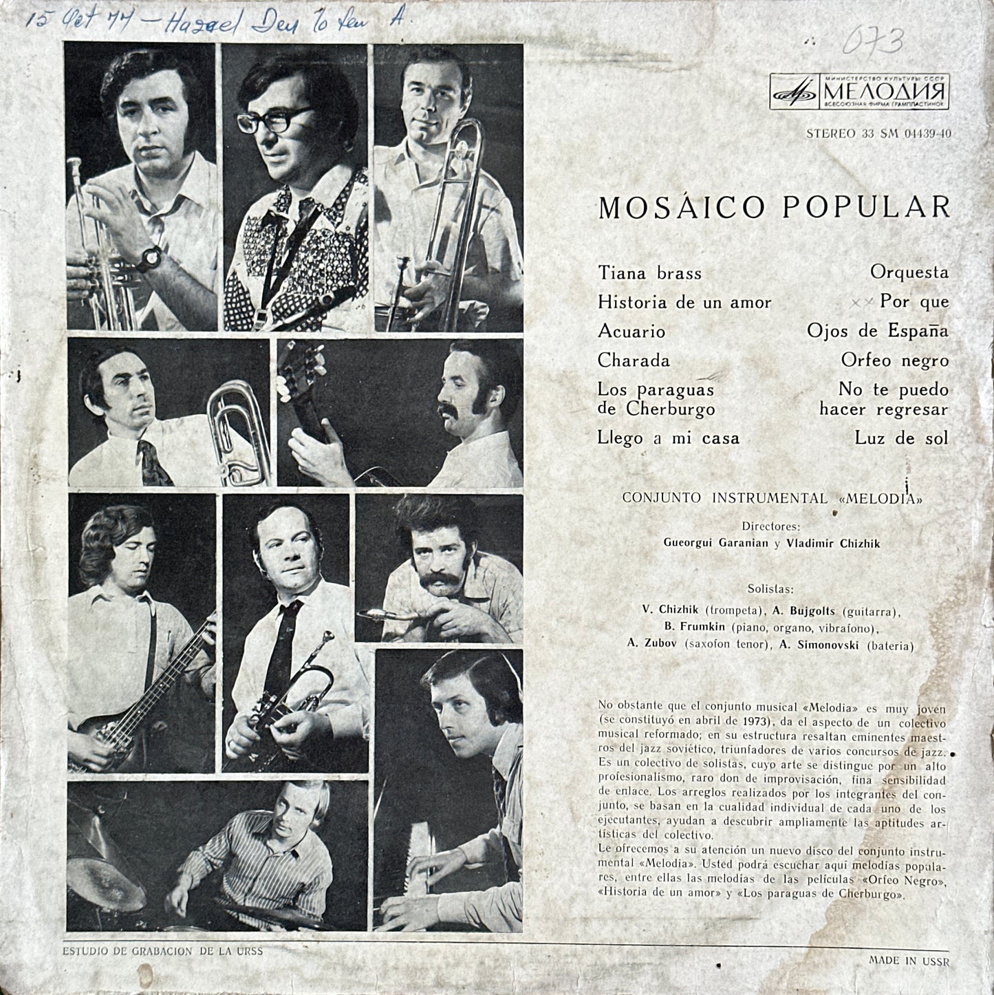 Conjunto Melodia - Mosaico Popular