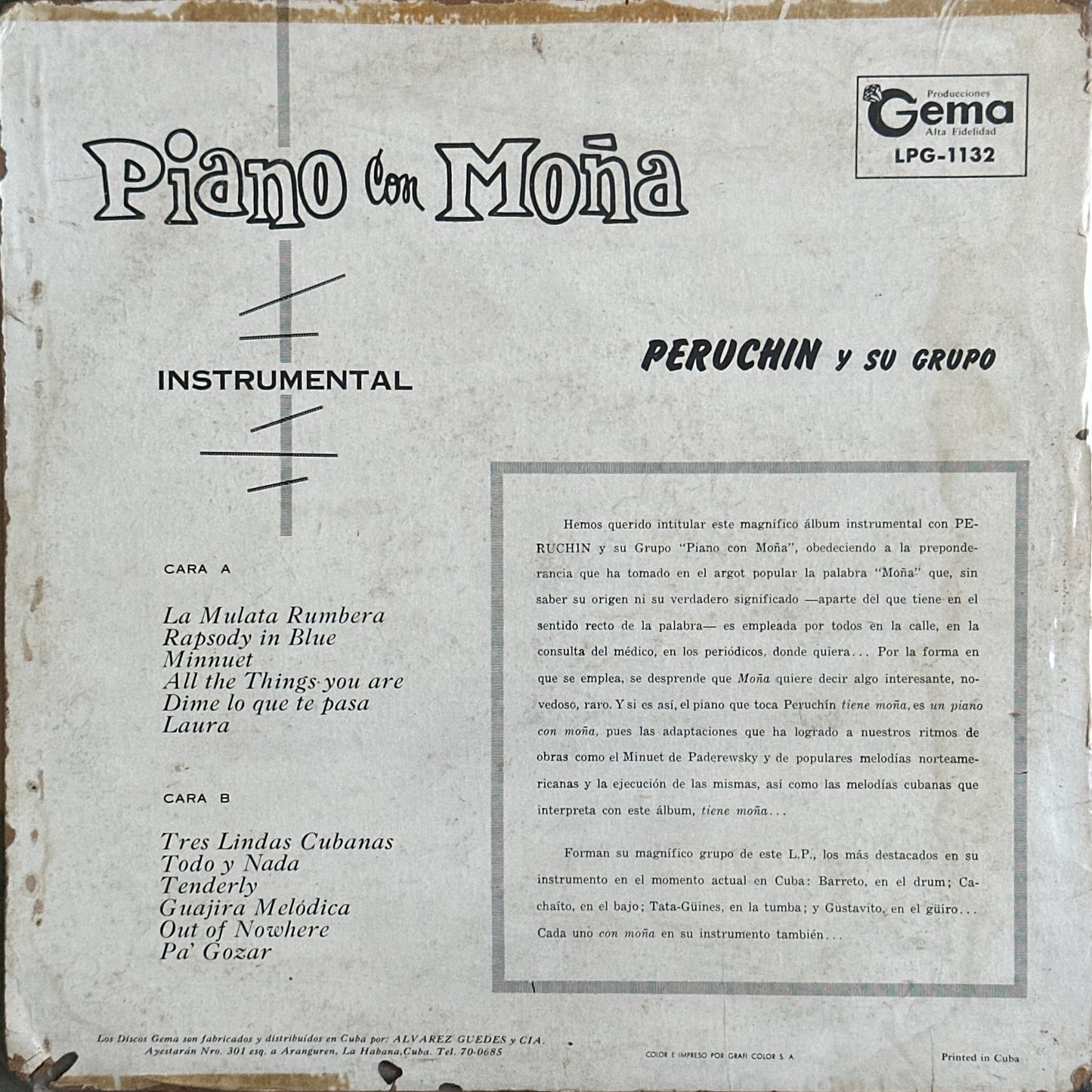 Peruchin y su Grupo - Piano con Mona