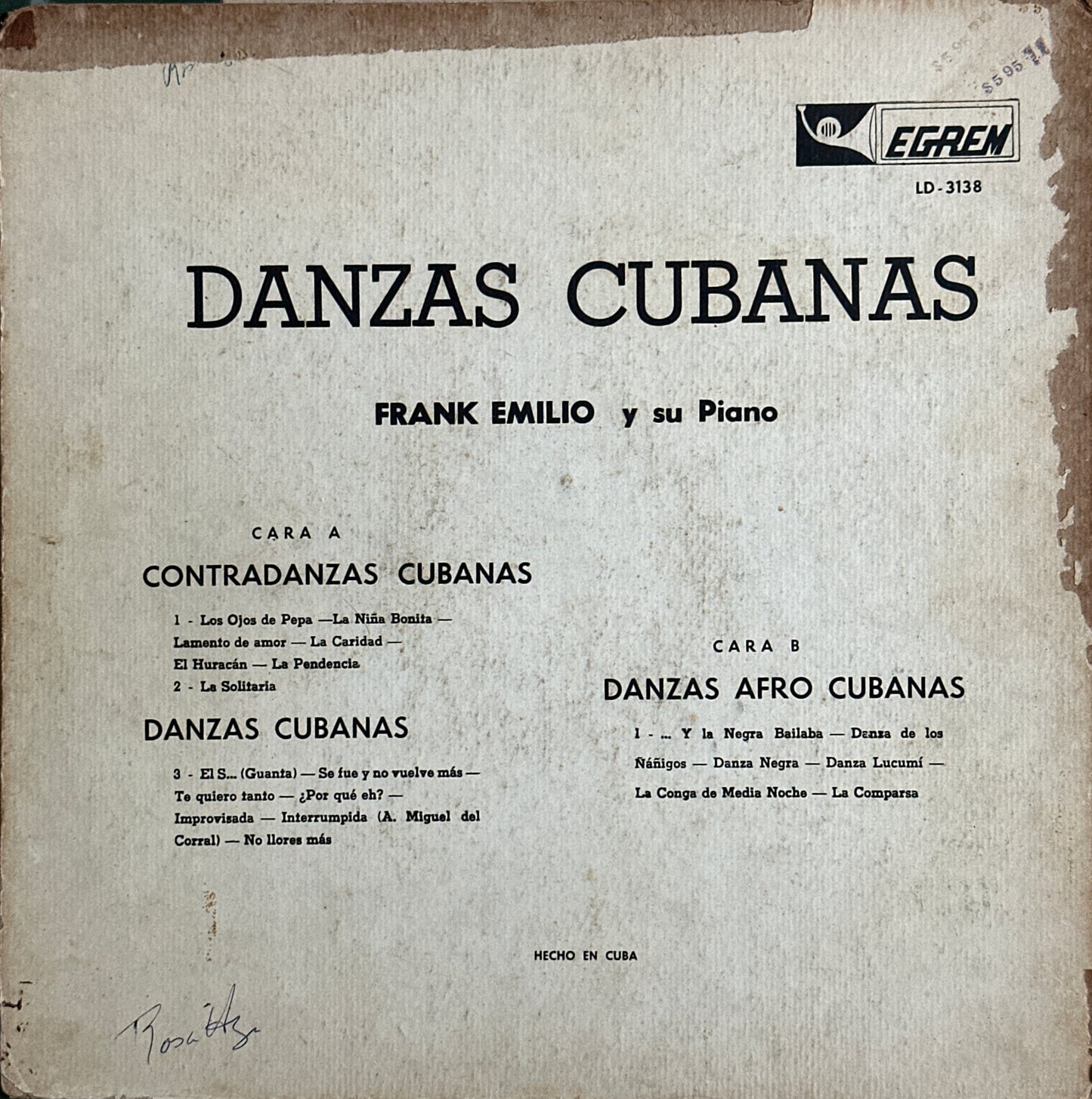 Frank Emilio y su piano - Danzas Cubanas